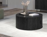 Couchtisch Ronin in Esche schwarz Beistelltisch rund 80 cm