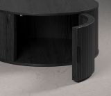 Couchtisch Ronin in Esche schwarz Beistelltisch rund 80 cm