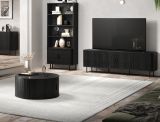 Couchtisch Ronin in Esche schwarz Beistelltisch rund 80 cm