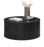 Couchtisch Ronin in Esche schwarz Beistelltisch rund 80 cm