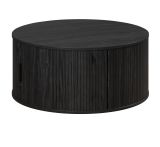 Couchtisch Ronin in Esche schwarz Beistelltisch rund 80 cm