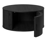 Couchtisch Ronin in Esche schwarz Beistelltisch rund 80 cm