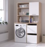 Waschmaschinenschrank Laundry in wei und Jackson Eiche Set 2-teilig 111 x 184 cm