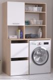 Waschmaschinenschrank Laundry in wei und Jackson Eiche Set 2-teilig 111 x 184 cm