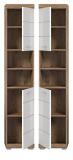 Badezimmer Hochschrank Willow in wei Hochglanz und Nox Eiche Badschrank 37 x 191 cm