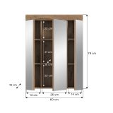Badezimmer Spiegelschrank Willow in Nox Eiche Badschrank 3-trig 60 x 79 cm
