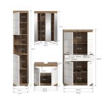 Badmbel Set 4-teilig Willow in wei Hochglanz und Nox Eiche Badkombination 200 x 191 cm