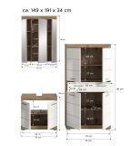 Badmbel Set 3-teilig Willow in wei Hochglanz und Nox Eiche Badkombination 149 x 191 cm