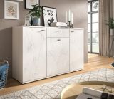Sideboard Marble in wei Marmor Kommode 139 cm, mit Soft-Close