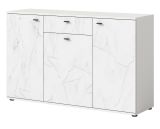 Sideboard Marble in wei Marmor Kommode 139 cm, mit Soft-Close