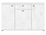 Sideboard Marble in wei Marmor Kommode 139 cm, mit Soft-Close