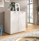 Kommode Marble in wei Marmor Sideboard 86 x 88 cm, mit Soft-Close