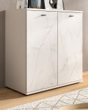 Kommode Marble in wei Marmor Sideboard 86 x 88 cm, mit Soft-Close