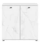 Kommode Marble in wei Marmor Sideboard 86 x 88 cm, mit Soft-Close