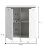 Kommode Marble in wei Marmor Sideboard 86 x 88 cm, mit Soft-Close