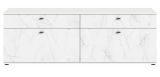 TV-Lowboard Marble in wei Marmor TV Unterteil 180 cm, mit Komforthhe