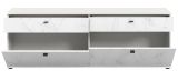 TV-Lowboard Marble in wei Marmor TV Unterteil 180 cm, mit Komforthhe