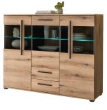 Highboard Design-D in Evoke Eiche Vitrine 160 x 126 cm, mit Soft-Close