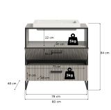 Waschtisch Set Scana in sand und schwarz Waschbeckenunterschrank MIT Waschbecken 80 cm, Soft-Close