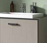 Waschtisch Set Scana in sand und schwarz Waschbeckenunterschrank MIT Waschbecken 80 cm, Soft-Close