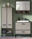 Badmbel Set Scana in sand und schwarz Badkombination mit Waschbecken 154 cm, Soft-Close