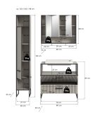 Badmbel Set Scana in sand und schwarz Badkombination mit Waschbecken 125 cm, Soft-Close