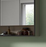 Badmbel Set Scana in sand und schwarz Badkombination mit Waschbecken 80 cm, Soft-Close