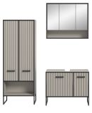 Badmbel Set 3-teilig Scana in sand und schwarz Badkombination 154 x 192 cm, Soft-Close