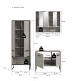 Badmbel Set 3-teilig Scana in sand und schwarz Badkombination 154 x 192 cm, Soft-Close