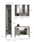 Badmbel Set 3-teilig Scana in sand und schwarz Badkombination 125 x 192 cm, Soft-Close