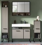 Badmbel Set 4-teilig Scana in sand und schwarz Badkombination 170 x 192 cm, Soft-Close