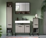 Badmbel Set 4-teilig Scana in sand und schwarz Badkombination 170 x 192 cm, Soft-Close