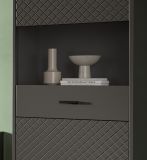 Vitrine Madea in grau matt Vitrinenschrank 58 x 195 cm