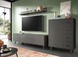 TV-Lowboard Madea in grau matt TV Unterteil 185 x 55 cm