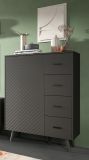 Kommode Madea in grau matt Highboard 84 x 114 cm