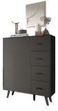 Kommode Madea in grau matt Highboard 84 x 114 cm
