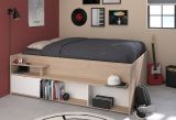 Parisot Stauraumbett Travel in Eiche Jackson und wei Hochbett Liegeflche 140 x 200 cm