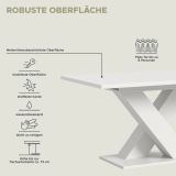 Esstisch Home-X in wei Tisch ausziehbar 150 - 190 cm