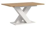 Esstisch Home-X in Artisan Eiche und wei Tisch ausziehbar 150 - 190 cm