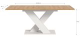 Esstisch Home-X in Artisan Eiche und wei Tisch ausziehbar 150 - 190 cm
