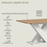 Esstisch Home-X in Artisan Eiche und wei Tisch ausziehbar 150 - 190 cm