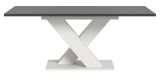 Esstisch Home-X in grau und wei Tisch ausziehbar 150 - 190 cm
