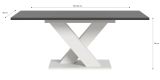 Esstisch Home-X in grau und wei Tisch ausziehbar 150 - 190 cm