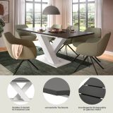Esstisch Home-X in grau und wei Tisch ausziehbar 150 - 190 cm