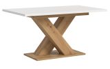 Esstisch Home-X in wei und Artisan Eiche Tisch ausziehbar 150 - 190 cm
