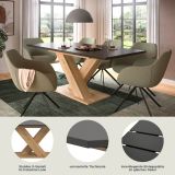 Esstisch Home-X in grau und Artisan Eiche Tisch ausziehbar 150 - 190 cm