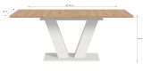 Esstisch Home-X in Artisan Eiche und wei Tisch ausziehbar 150 - 190 cm