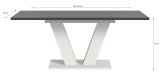 Esstisch Home-X in grau und wei Tisch ausziehbar 150 - 190 cm