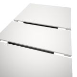 Esstisch Home-X in wei und grau, Sulentisch ausziehbar 150 - 190 cm