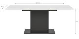 Esstisch Home-X in wei und grau, Sulentisch ausziehbar 150 - 190 cm